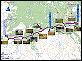 karte und hoehenprofil der wanderung von den valastugorna zu den lunndoerrsstugorna