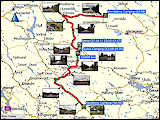 karte und hoehenprofil der fahrt vom vemdalens camping zum klaraelvens camping bei stoellet