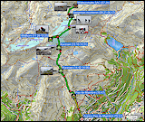 wegstrecke und hoehenprofil der wanderung von der SAC wildhornhuette via wildhorn nach anzere und der talfahrt nach anzere