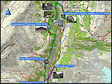 karte und hoehenprofil der wanderung von lauterbrunnen via winteregg und muerren nach gimmelwald, sowie karte der talfahrt mit der seilbahn nach stechelberg und der wanderung zurueck nach lauterbrunnen