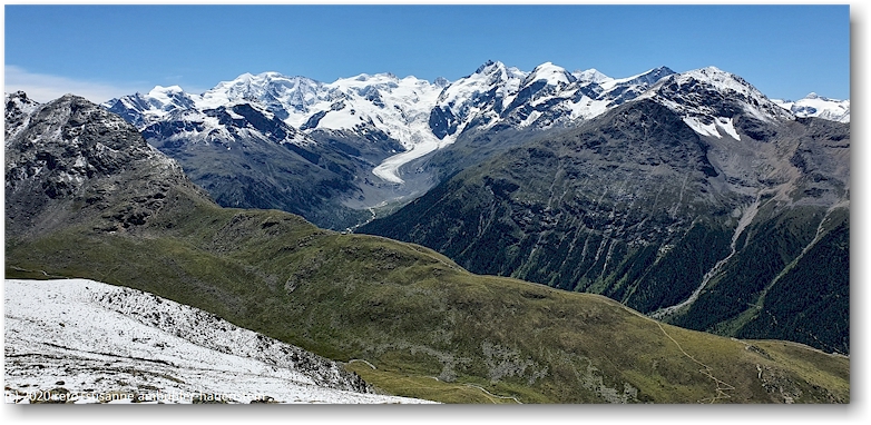 val bernina mit morteratsch gletscher und bernina massiv