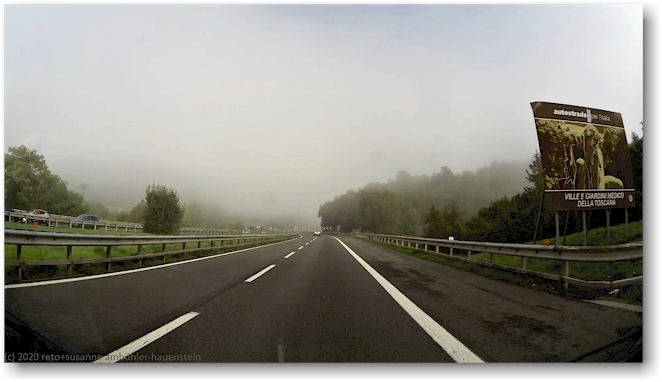 unterwegs auf der A1 bei nebel