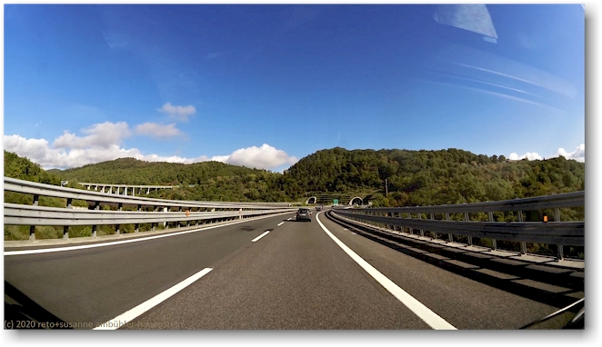 unterwegs auf der A1 bei wieder sonnigem wetter