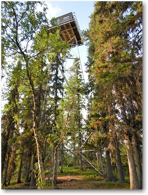 aussichtsturm beim muddusluoppal im muddus nationalpark