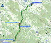 karte und hoehenprofil der fahrt von jokkmokk nach skaite, sowie karte und hoehenprofil der wanderung von skaite nach muddusluoppal