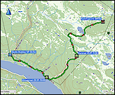 karte und hoehenprofil der wanderung von nammajavrre nach skaite sowie karte und hoehenprofil der fahrt von skaite nach jokkmokk