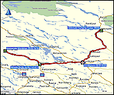 karte und hoehenprofil der fahrt von jokkmokk nach ammarnaes sowie karte und hoehenprofil der fahrt vom waerdshus ammarnaes zum heliport und zurueck