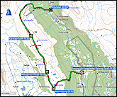 karte und hoehenprofil der wanderung auf dem kungsleden von raevfallet nach ammarnaes sowie karte der fahrt bei ammarnaes