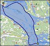 karte der kajaktour bei hudiksvall