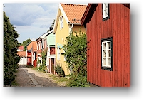 traditionelle haeuser in gamla gefle