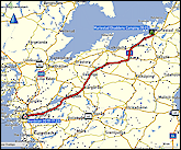 karte der fahrt von mariestad nach goeteborg sowie karte der ueberfahrt mit der faehre vom ueberseehafen goeteborg zum ueberseehafen kiel
