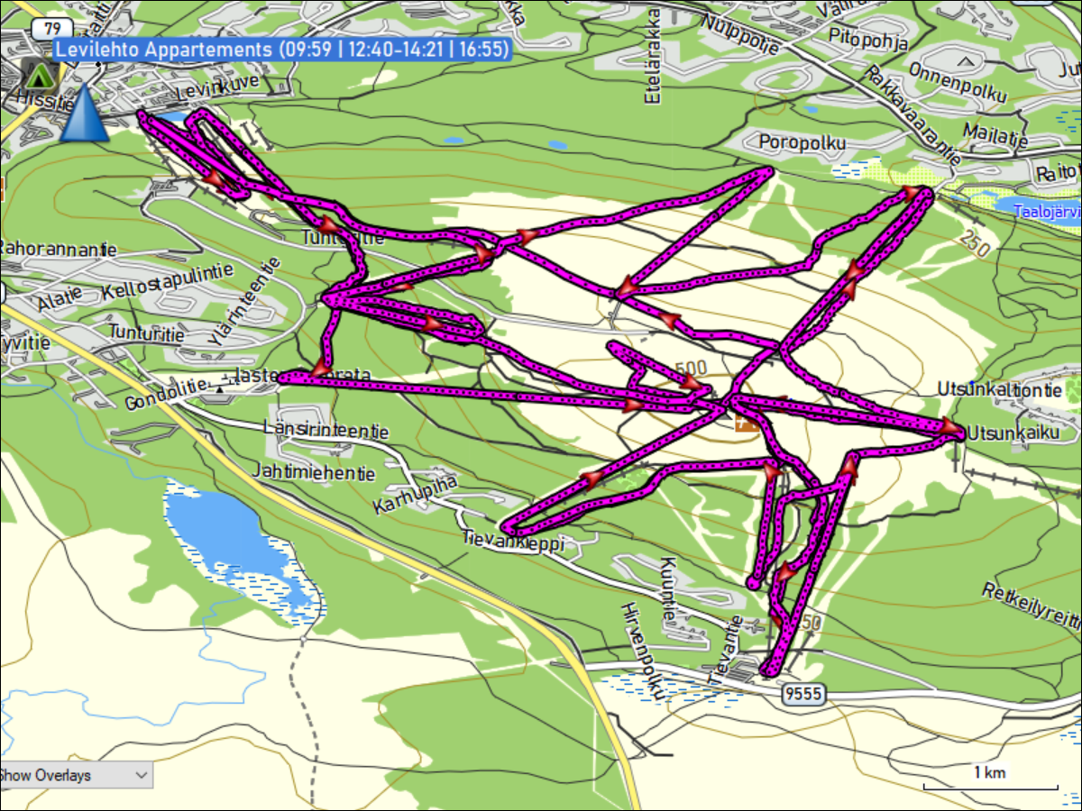 wegstrecke skifahren in levi