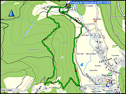 karte und hoehenprofil der wanderung durch den seelwald bei kruth