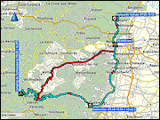 karten und hoehenprofile der fahrt vom camping du schlossberg bei kruth nach hunawihr und zurueck sowie der wanderung durch die hunawihr weinberge