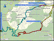 karten und hoehenprofile der fahrt vom camping du schlossberg bei kruth zum parkplatz auf dem col de boenlesgrab und via muenster zurueck nach kruth sowie der wanderung auf den petit ballon