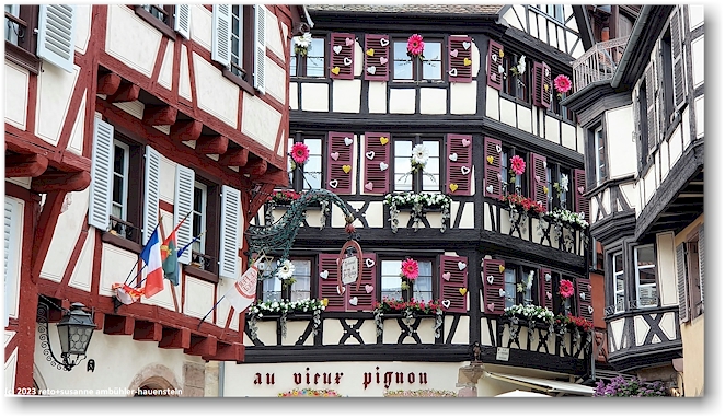 schmucke fachwerkhaeuser im stadtzentrum von colmar