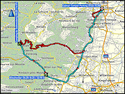 karte und hoehenprofil fahrt vom camping du schlossberg bei kruth zum camper parkplatz in colmar und zurueck sowie karte des stadtrundgangs in colmar