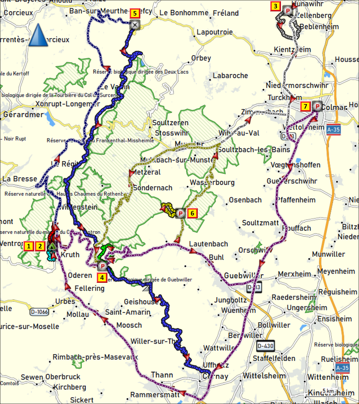 zurueckgelegte wegstrecken tagesausfluege im elsass