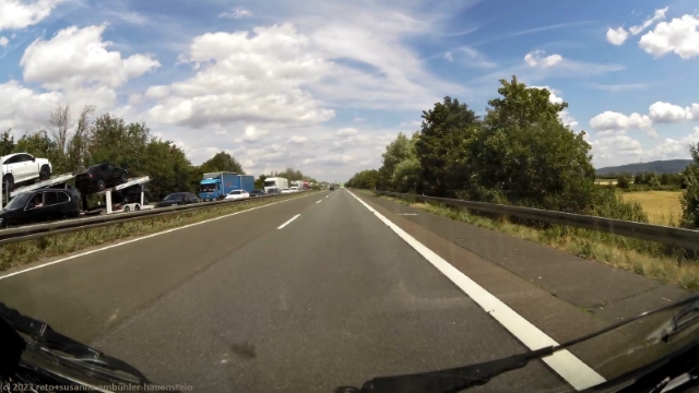 freie fahrt fr uns auf der A67, aber stau in der gegenrichtung