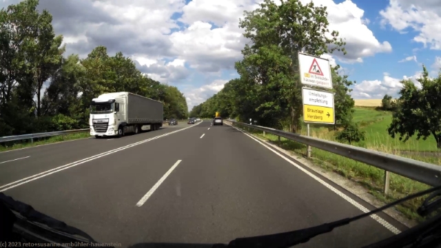 beginn der umleitung im verlauf der B27 bei ebergoetzen