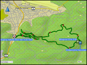 karte und hoehenprofil der fahrt von braunlage nach bad harzburg und via wernigerode zurueck nach braunlage sowie der wanderung vom parkplatz der burgberg-seilbahn in bad harzburg zur rabenklippe und zurueck