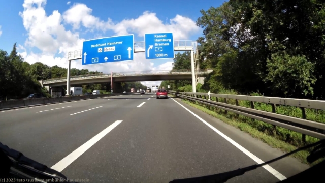 ausfahrt von der A2 zur A7 beim autobahnkreuz hannover-ost