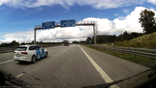 ausfahrt von der A7 zur A215 richtung kiel