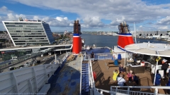 oberdeck der stena scandinavica im ueberseehafen in kiel