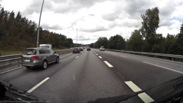 dichter verkehr auf der E6 noerdlich von roedbo