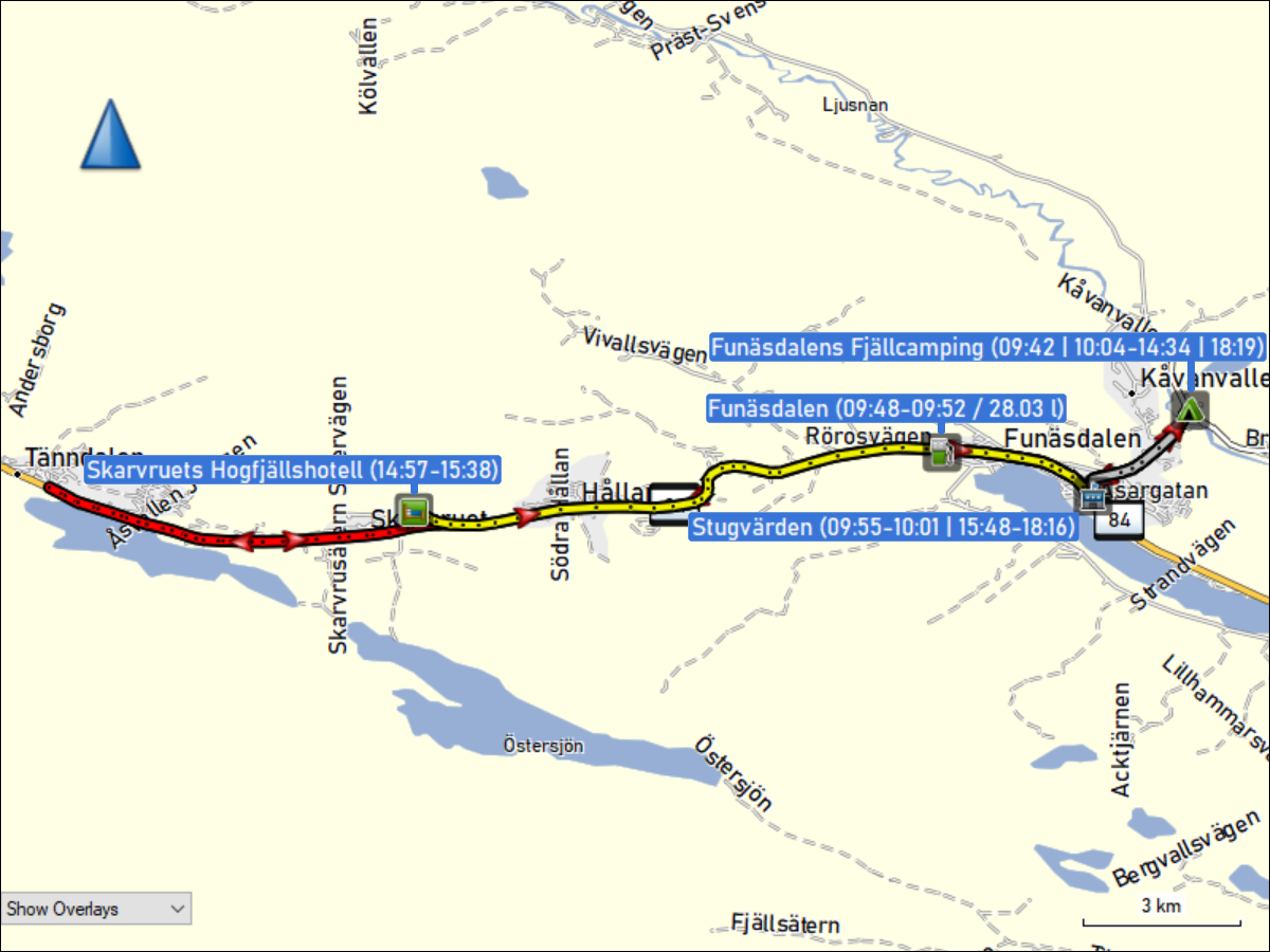 wegstrecke der fahrten in und um funaesdalen