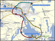 karte der fahrten in und um umea
