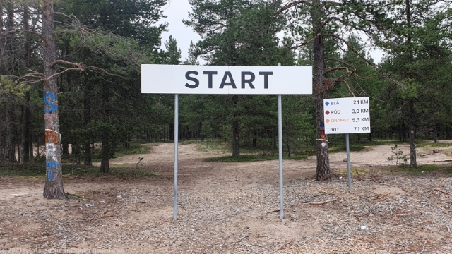startpunkt der verschiedenen rundstrecken beim camping pite havsbad bei pitea