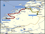 karte und hoehenprofil der fahrt vom furoy camping via saltstraumen zum nordnes camp sowie karte der fahrt vom nordnes camp nach rognan und zurueck via rokland