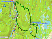 karte und hoehenprofil der wanderung vom nordnes camp zum nordnesfjellgard und zurueck sowie karte der fahrt vom nordnes camp zum coop rokland und zurueck