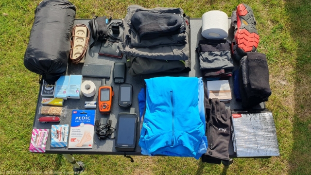 mein gepaeck fuer die mehrtageswanderung auf dem padjelanta