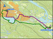karte der wanderung vom jokkmokk camping center zum ICA jokkmokk und zurueck