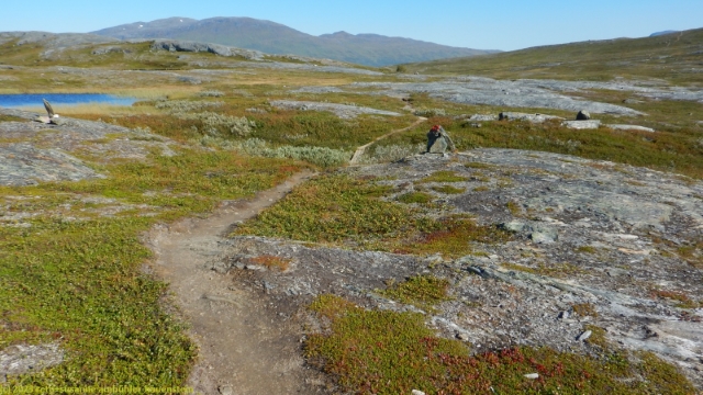 wanderweg ueber die nordwestliche flanke des padjelanta