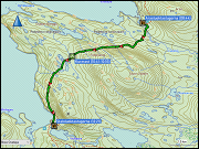 karte und hoehenprofil der wanderung von den arasluoktastugorna zu den staloluoktastugorna