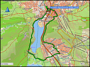 karte und hoehenprofil der joggingrunde bei levi