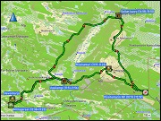 karte und hoehenprofil der fahrt vom camping holiday village himmerki bei posio zum parkplatz beim riisitunturin nationalpark und zurueck sowie karte und hoehenprofil der rundwanderung im riisitunturin nationalpark