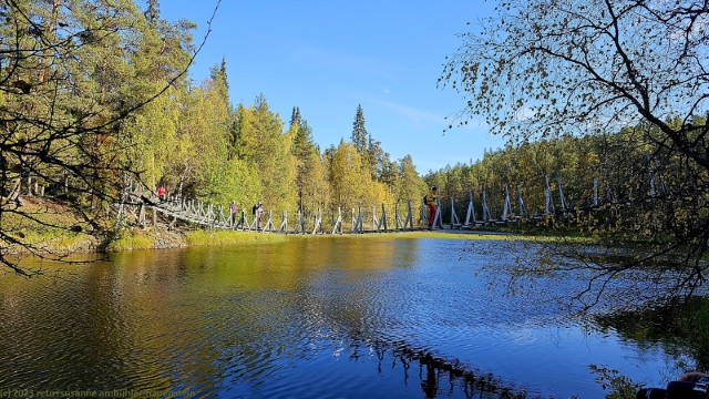 haengebruecke harrisuvanto ueber den kitkajoki im oulanka nationalpark