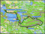 karte und hoehenprofil der rundwanderung pieni karhunkierros im oulanka nationalpark