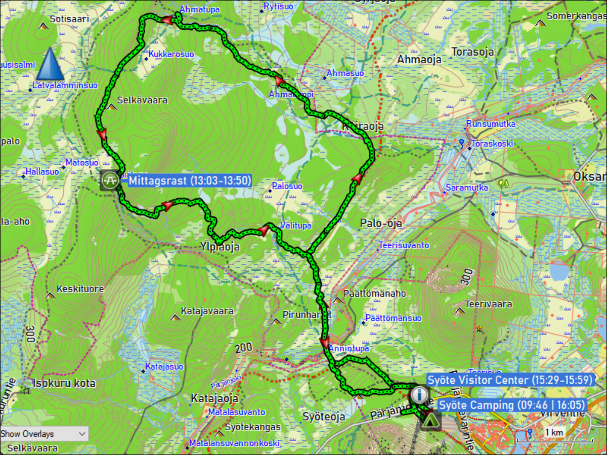 wegstrecke der rundwanderung ahmankierros im syoete nationalpark