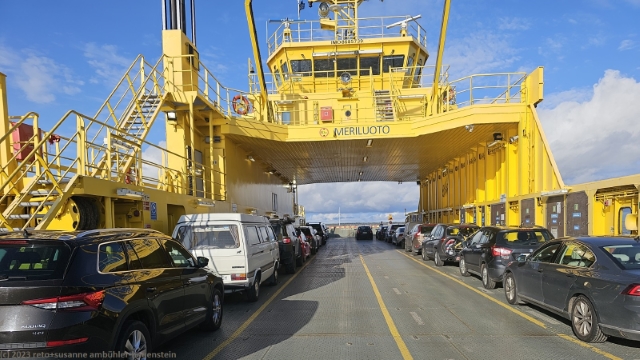 ueberfahrt von oulunsalo nach hailuoto an bord der faehre meriluoto