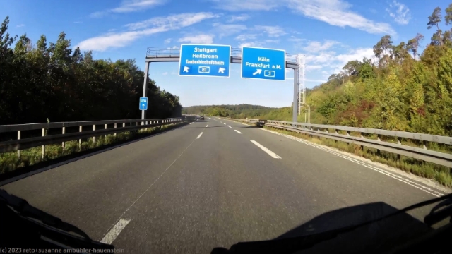 ausfahrt von der A3 in die A81