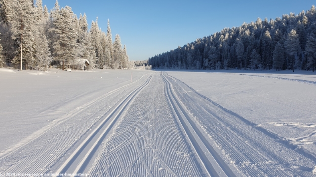 loipe ueber den salmilampi bei ruka