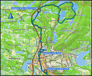 karte und hoehenprofil der langlaufrunde alakyla bei ruka