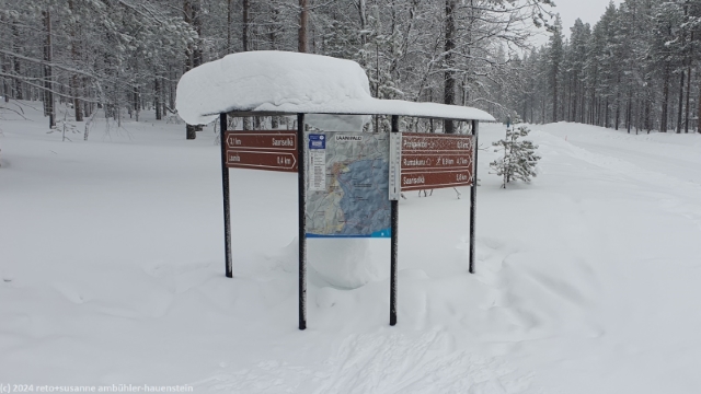 loipenplan beim knotenpunkt laanipalo bei saariselkae