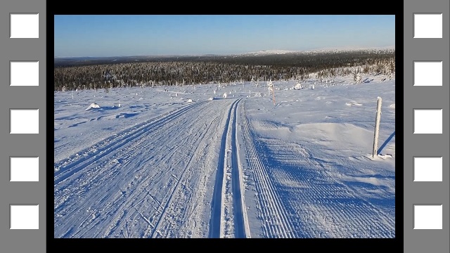 abfahrt von der anhoehe westlich des ahopaeaet bei saariselkae (film teil 1)