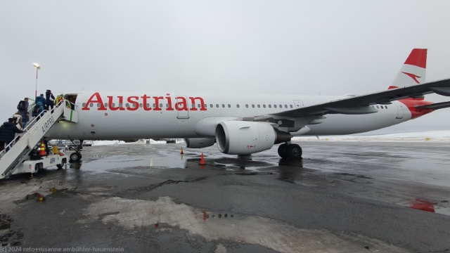 A321 der Austrian auf dem flugplatz von kittilae